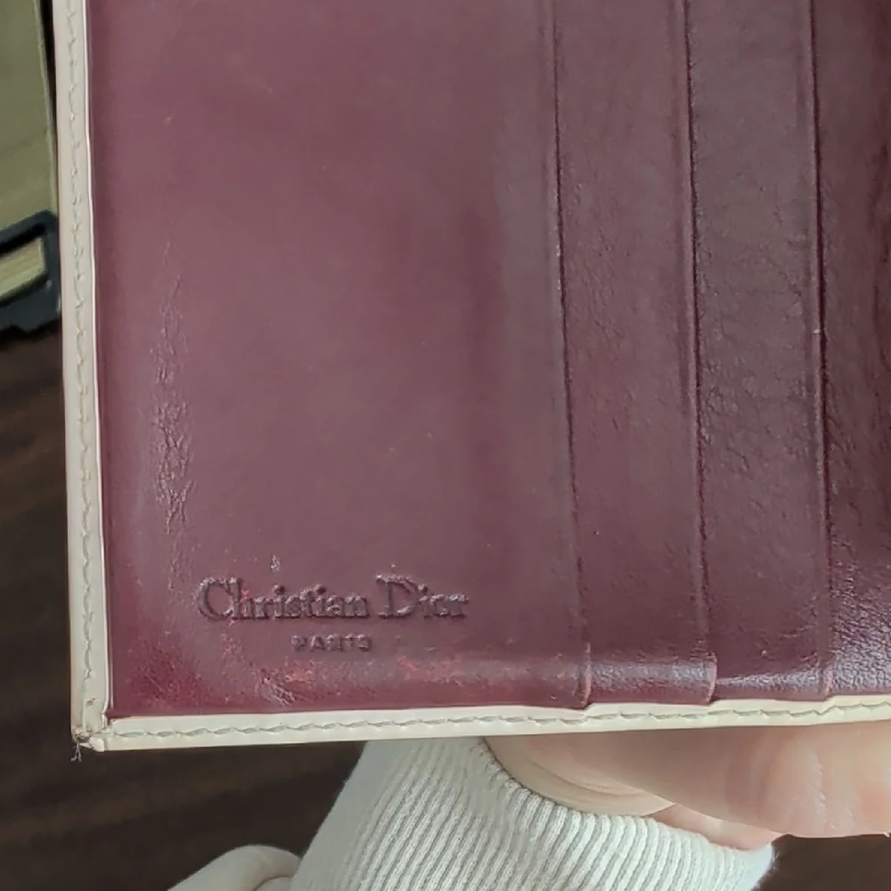 Dior Burgandy and Cream Wallet